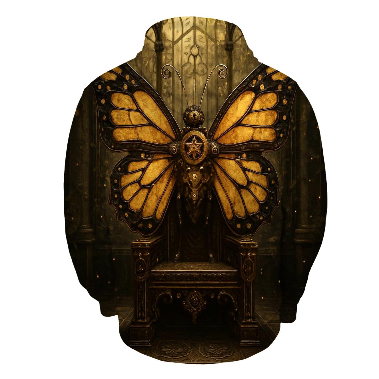Random Clockwork Monarch printed hoodies