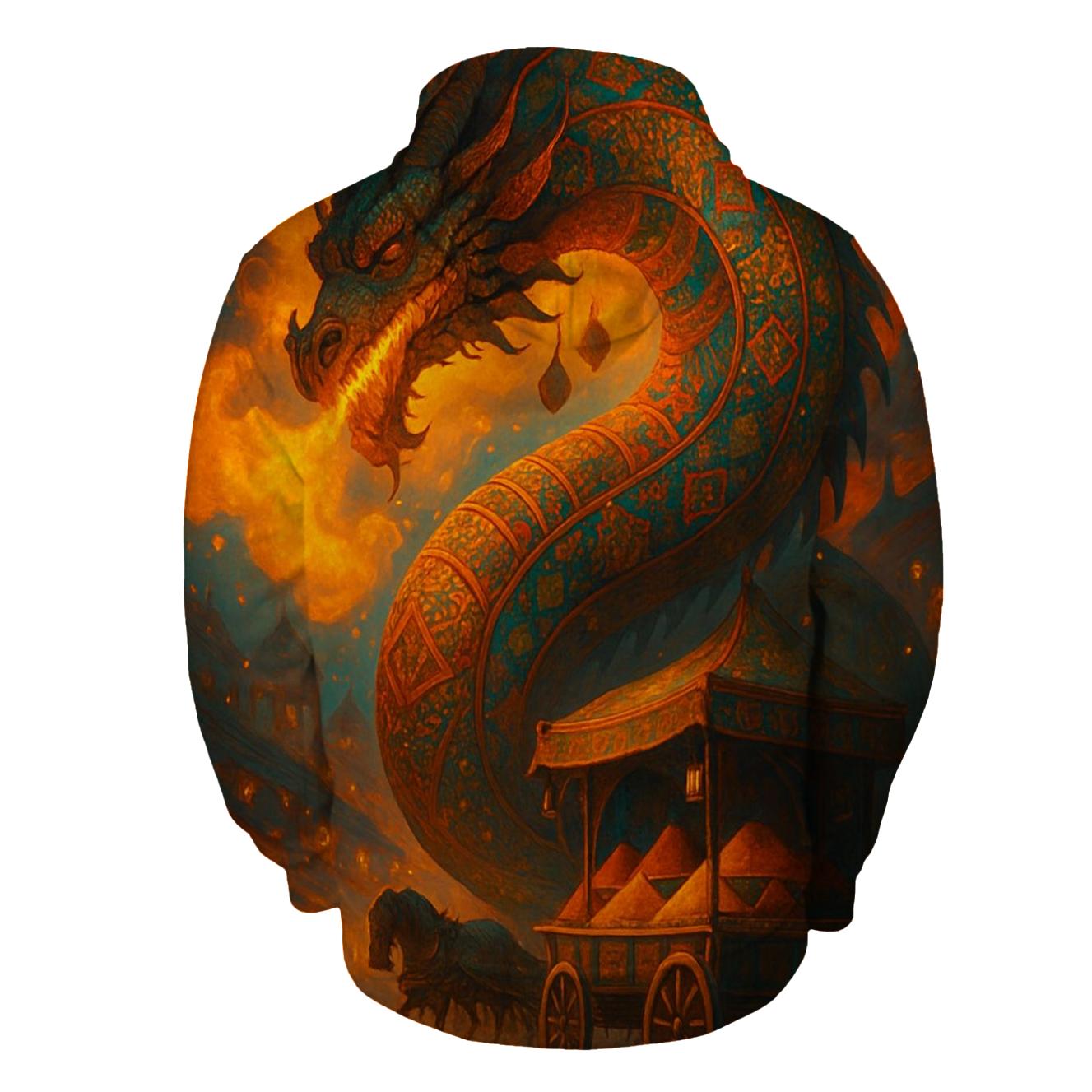 Random Saffron Dragon printed hoodies