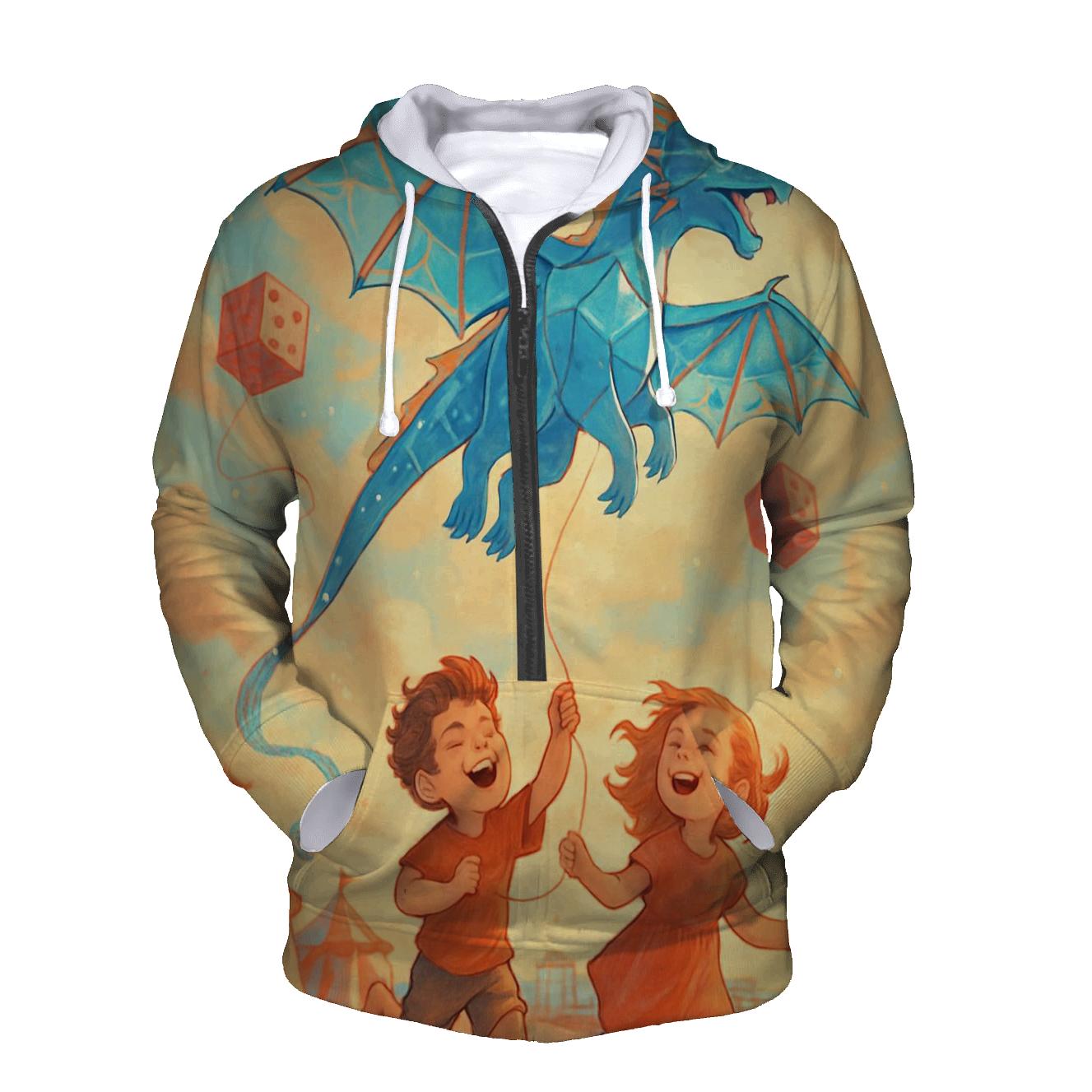 Random Sapphire Kite Dragon pullover hoodies