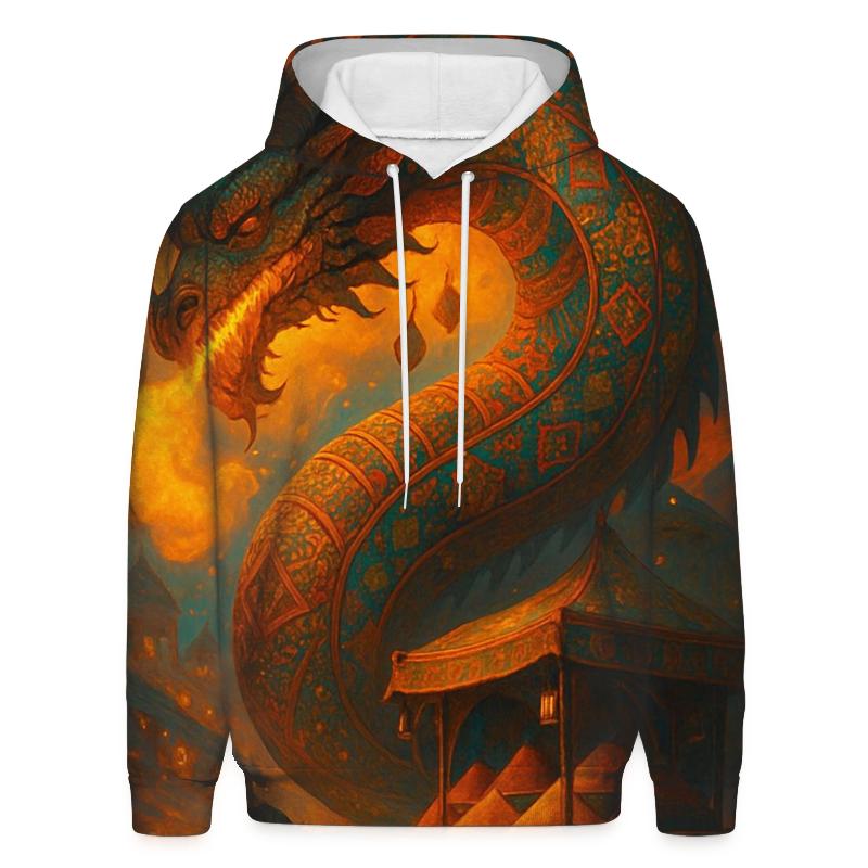 Random Saffron Dragon designer hoodies