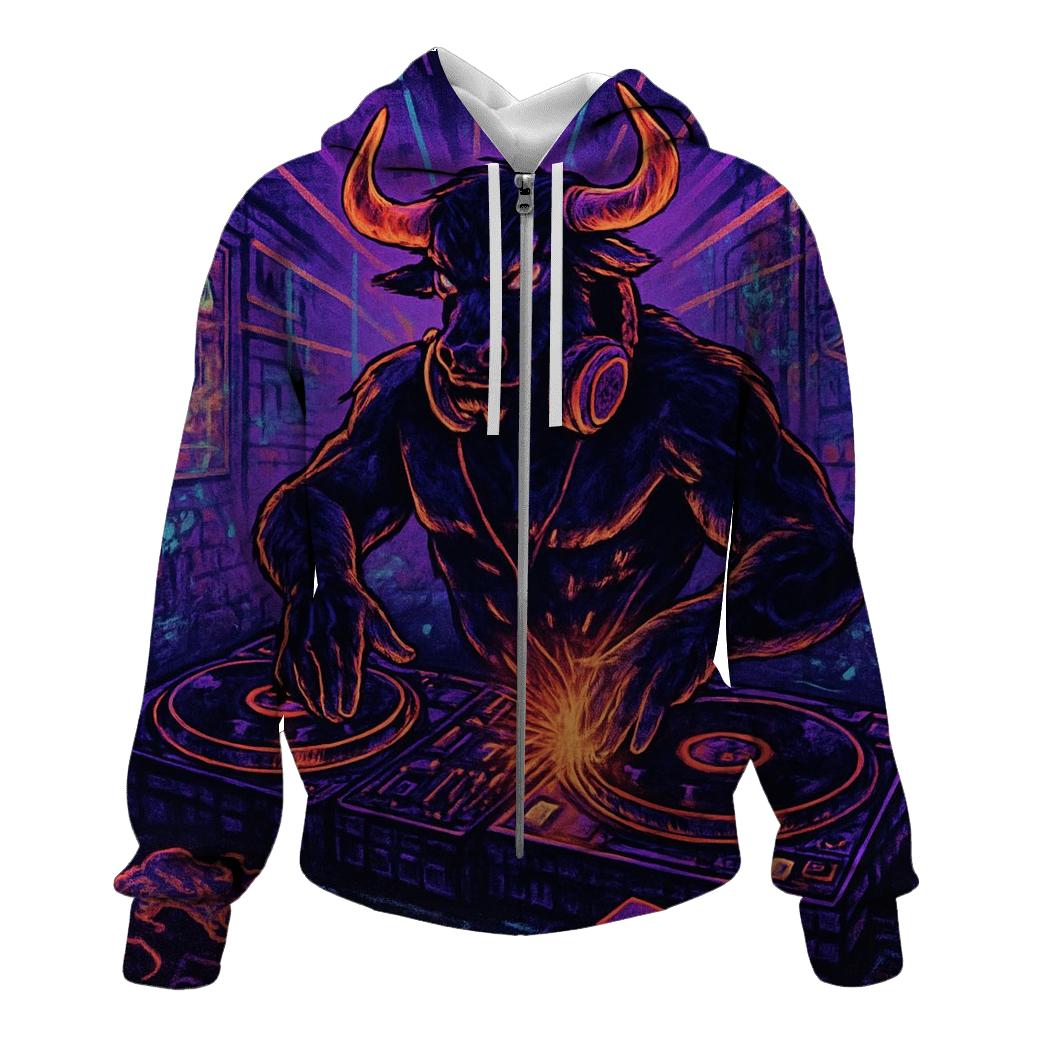 Random Neon Minotaur pullover hoodies