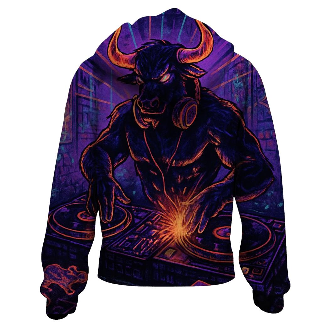 Random Neon Minotaur pullover hoodies