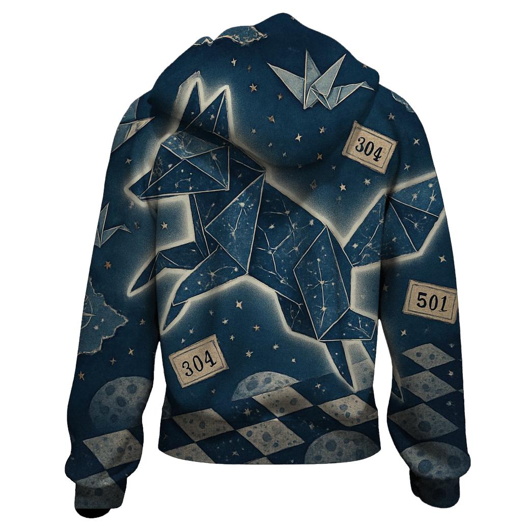 Random Cosmic Origami Fox printed hoodies