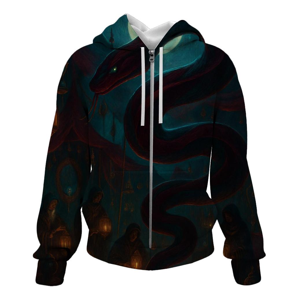 Random Velvet Serpent zip-up hoodies