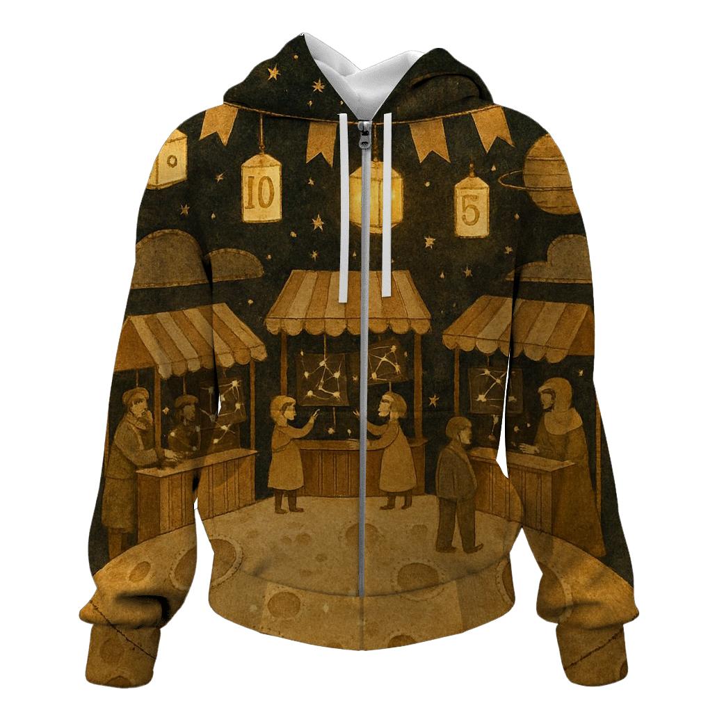 Random Paper Moon Bazaar zip-up hoodies