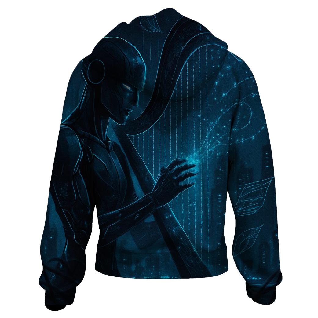 Random Binary Harpist printed hoodies