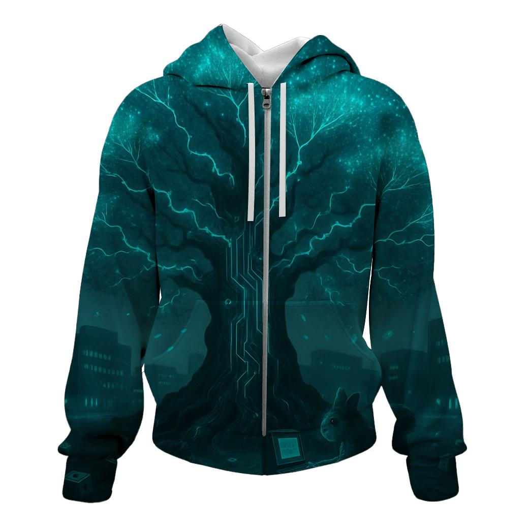 Random Circuit Tree zip-up hoodies