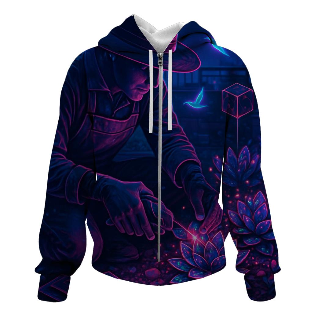 Random Neon Gardener lightweight hoodies