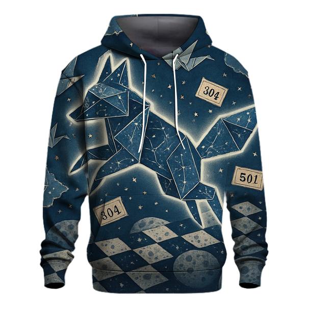 Random Cosmic Origami Fox graphic hoodies