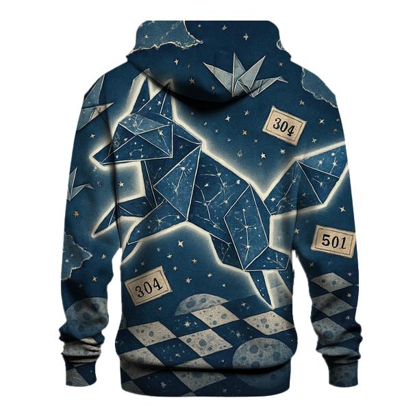 Random Cosmic Origami Fox graphic hoodies