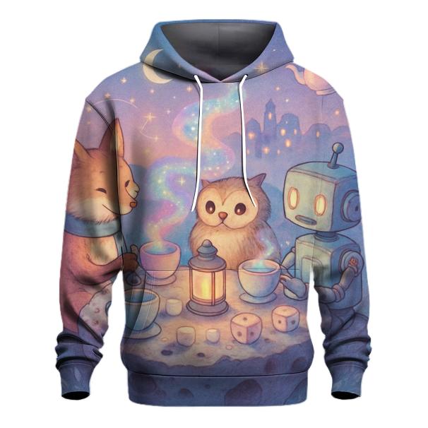 Random Cosmic Tea Party embroidered hoodies