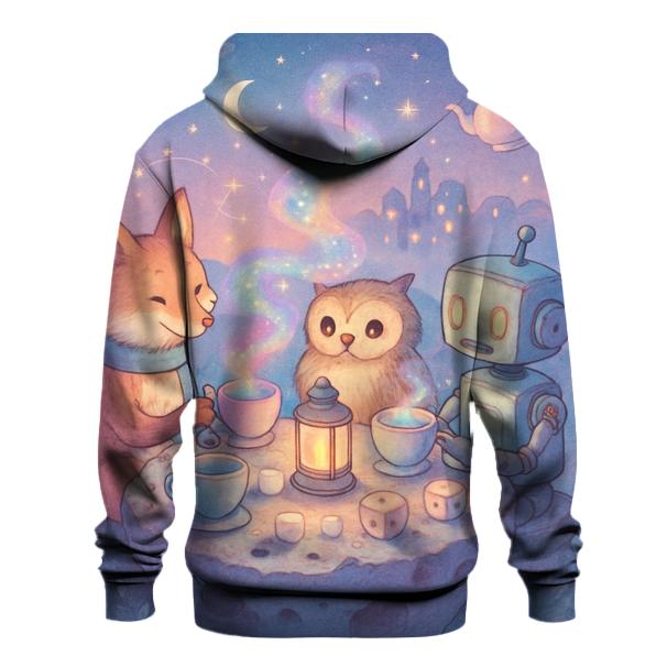 Random Cosmic Tea Party embroidered hoodies