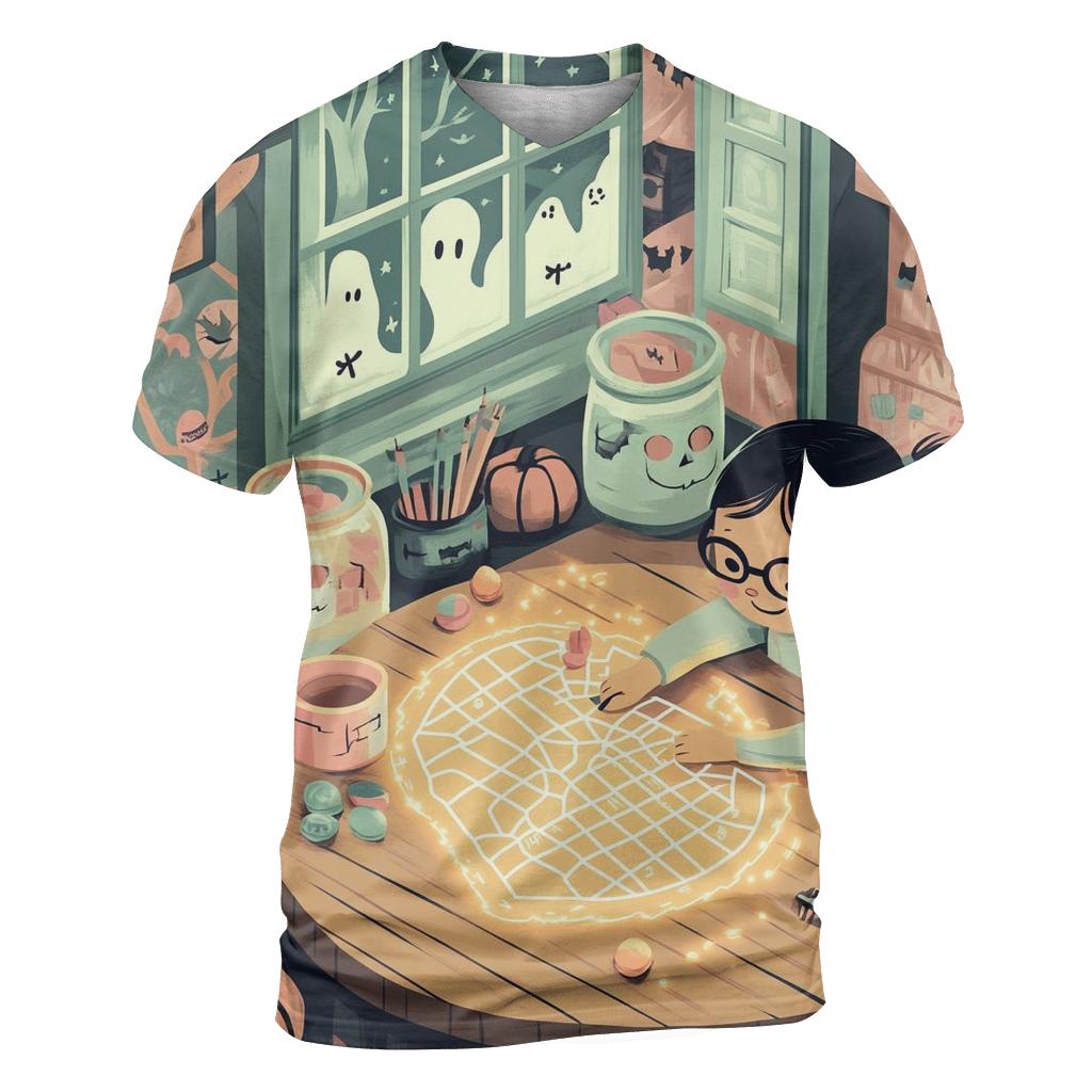 Candy Cartographer And The Map Of Moonlight Treats creative print fashion shirts