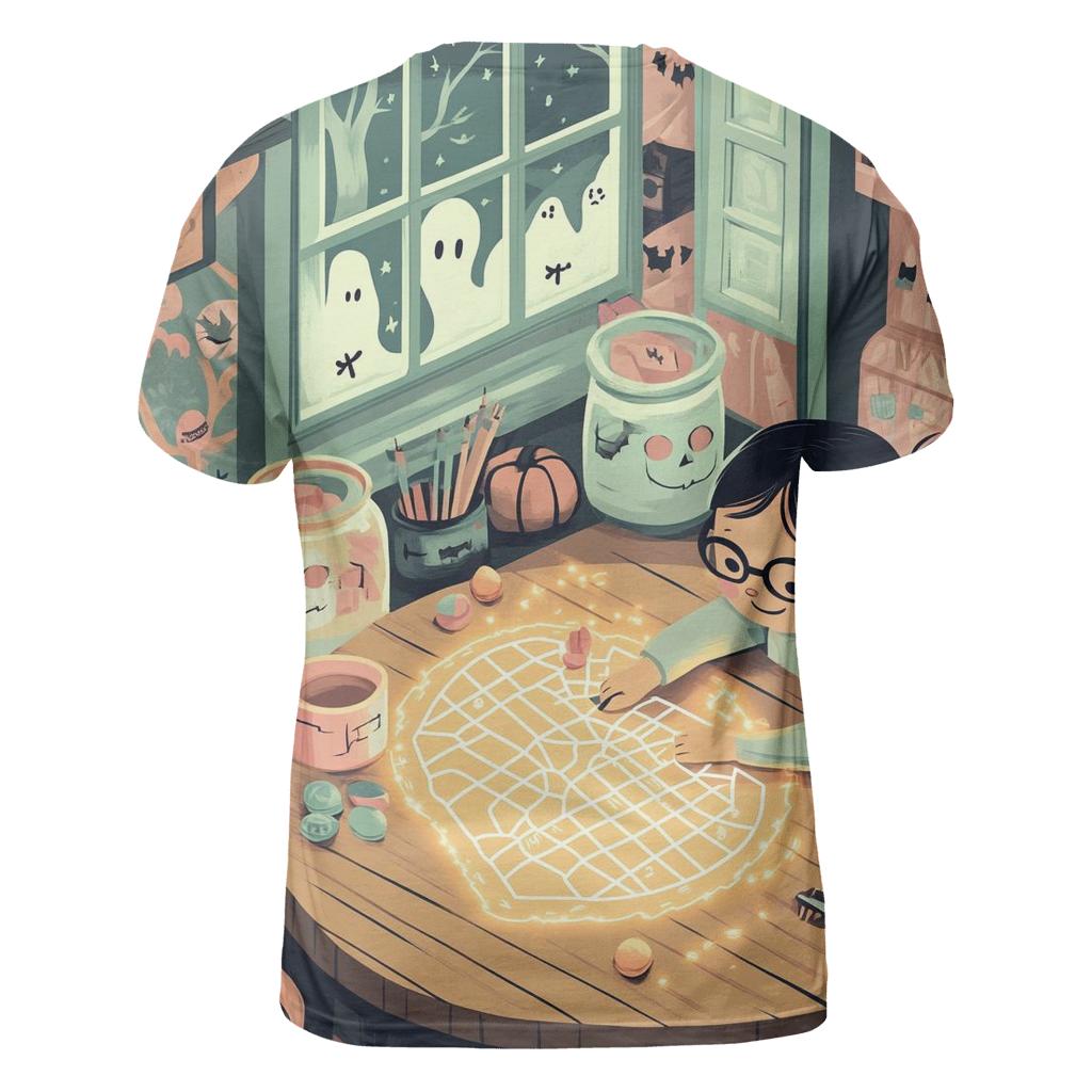Candy Cartographer And The Map Of Moonlight Treats creative print fashion shirts