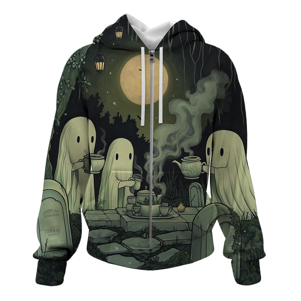 Graveyard Tea For Midnight Botanists zip-up hoodies