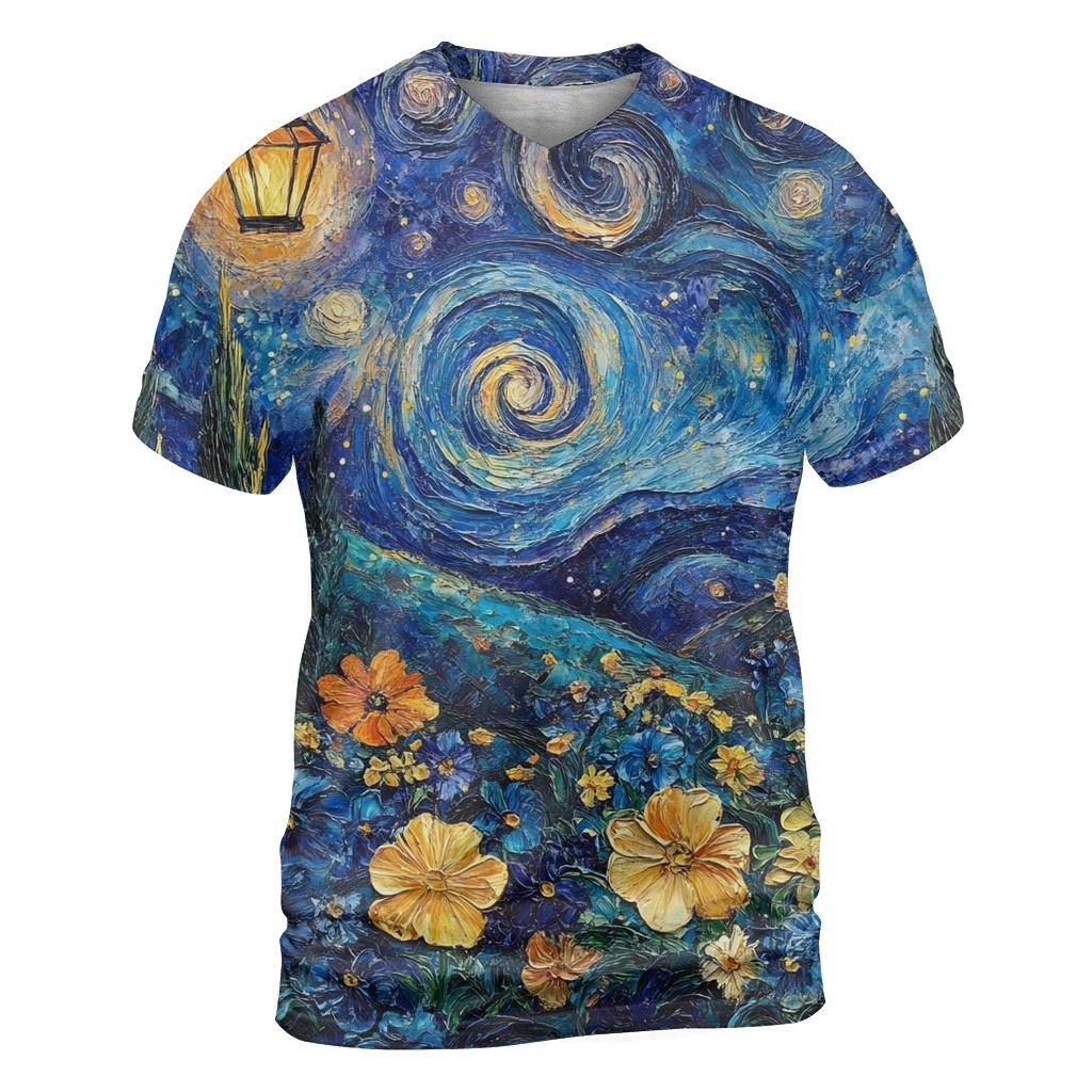 Van Gogh Inspired Nebula Garden personalized full print shirts