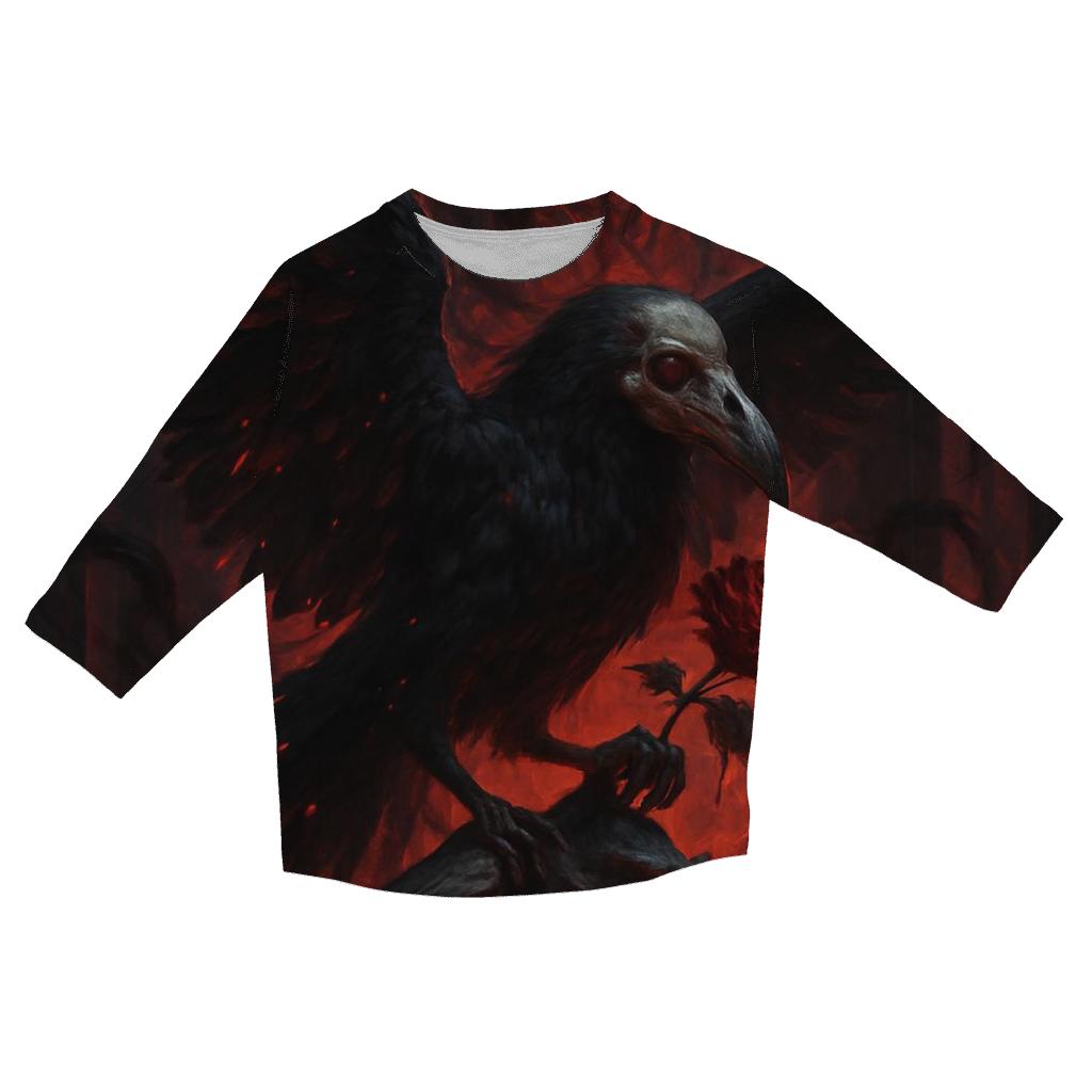 Infernal Raven Of The Cathedral Ruins stylish quarter sleeve tops