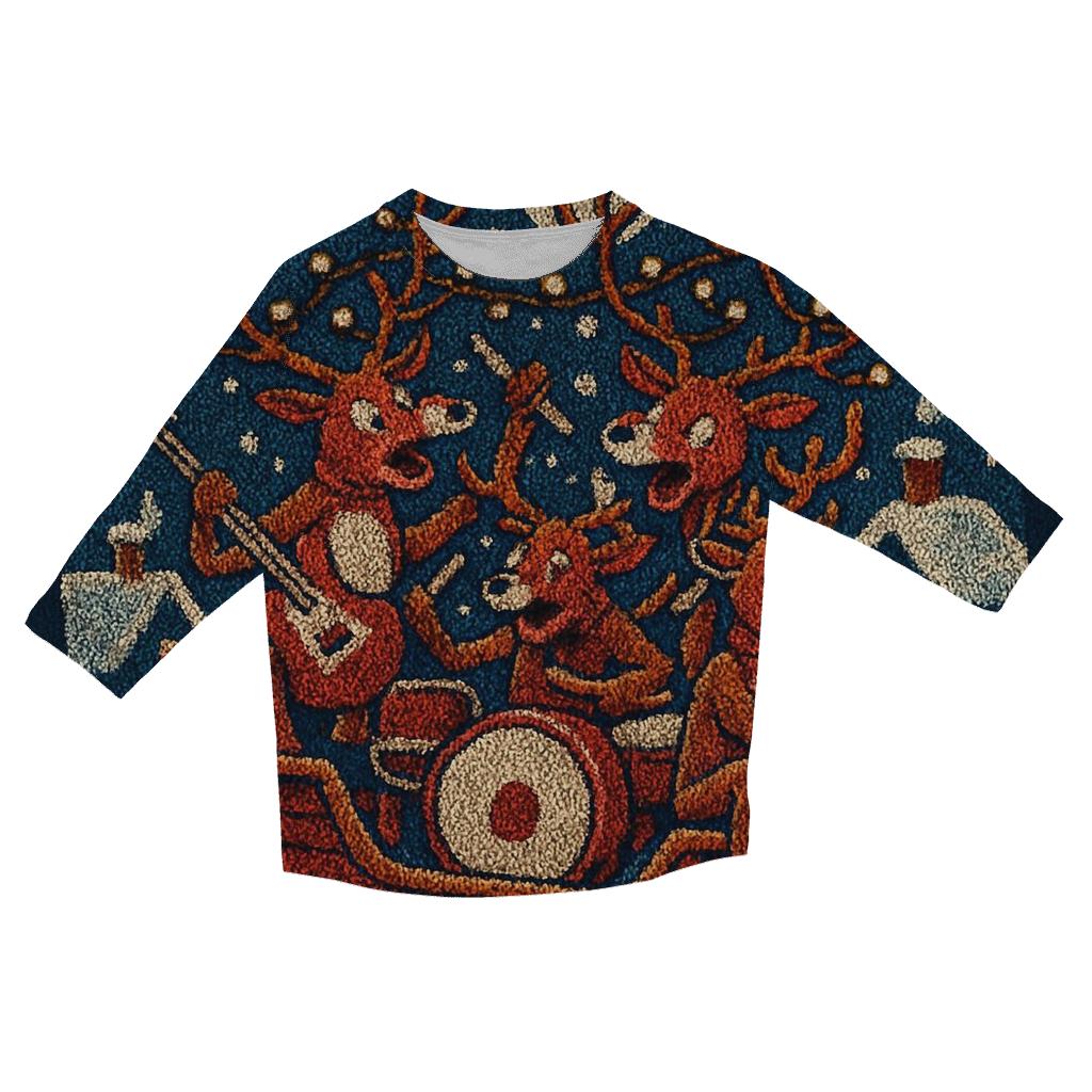 Midnight Sleigh Pajama Riot trendy 3/4 sleeve tops