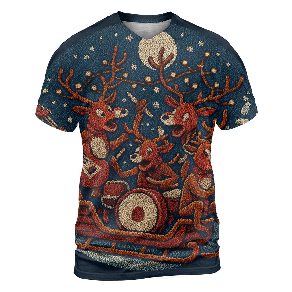 Midnight Sleigh Pajama Riot custom all-over print shirts