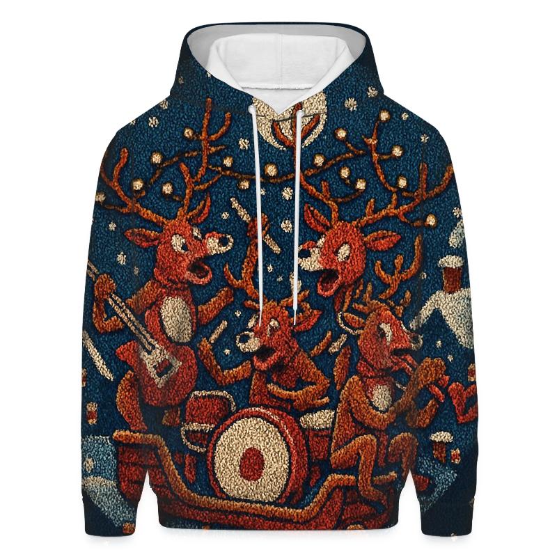 Midnight Sleigh Pajama Riot zip-up hoodies