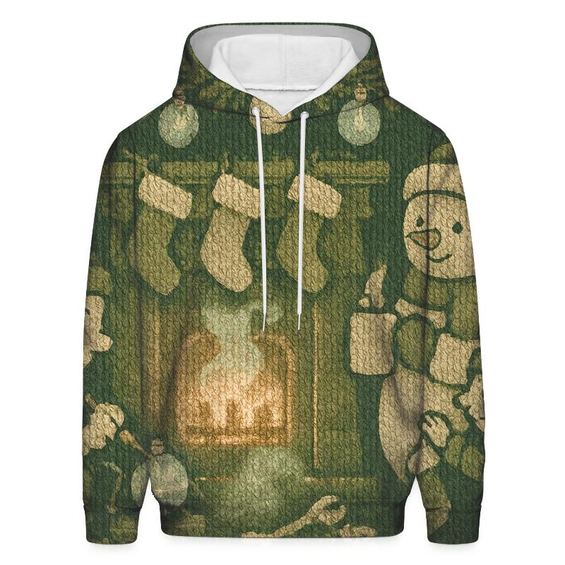 Retro Fireplace Elves Union graphic hoodies