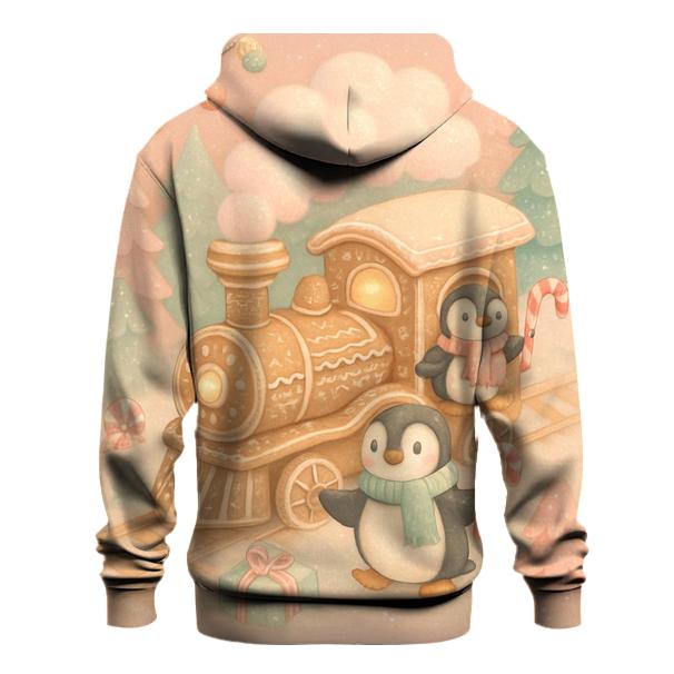 Gingerbread Train Cozy Chaos designer hoodies