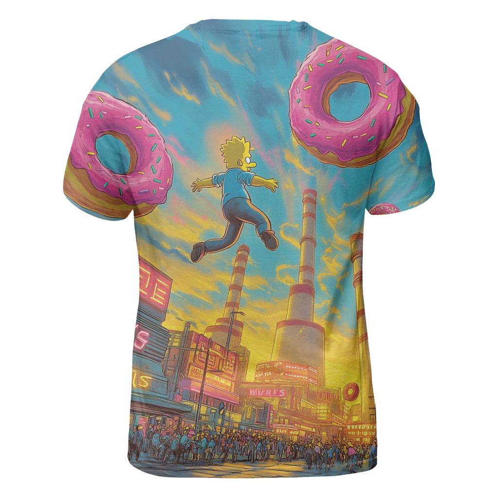 Donut Galaxy Riot vibrant all-over design tees