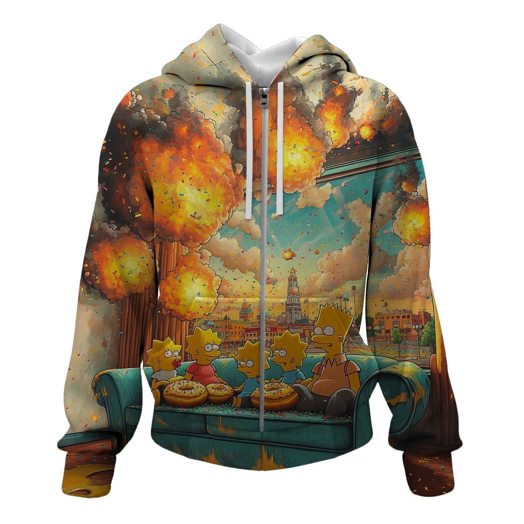 Couch Gag Apocalypse zip-up hoodies