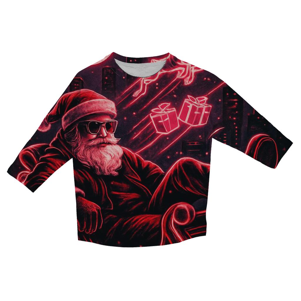 Neon Sleigh Street Santa cotton quarter sleeve shirts
