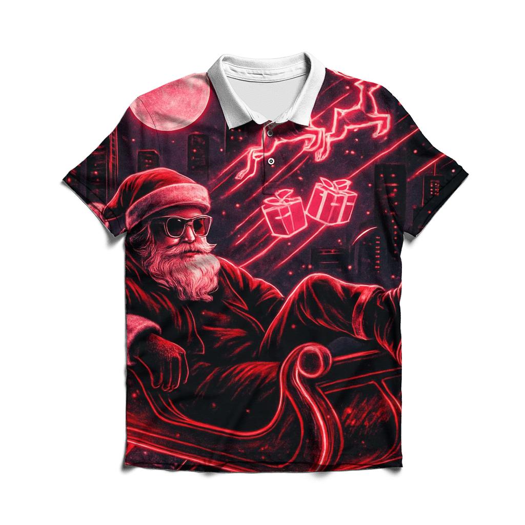 Neon Sleigh Street Santa classic pique polos