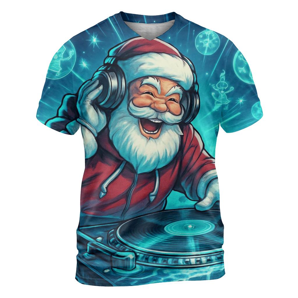 Arctic DJ Santa Rave creative print fashion shirts