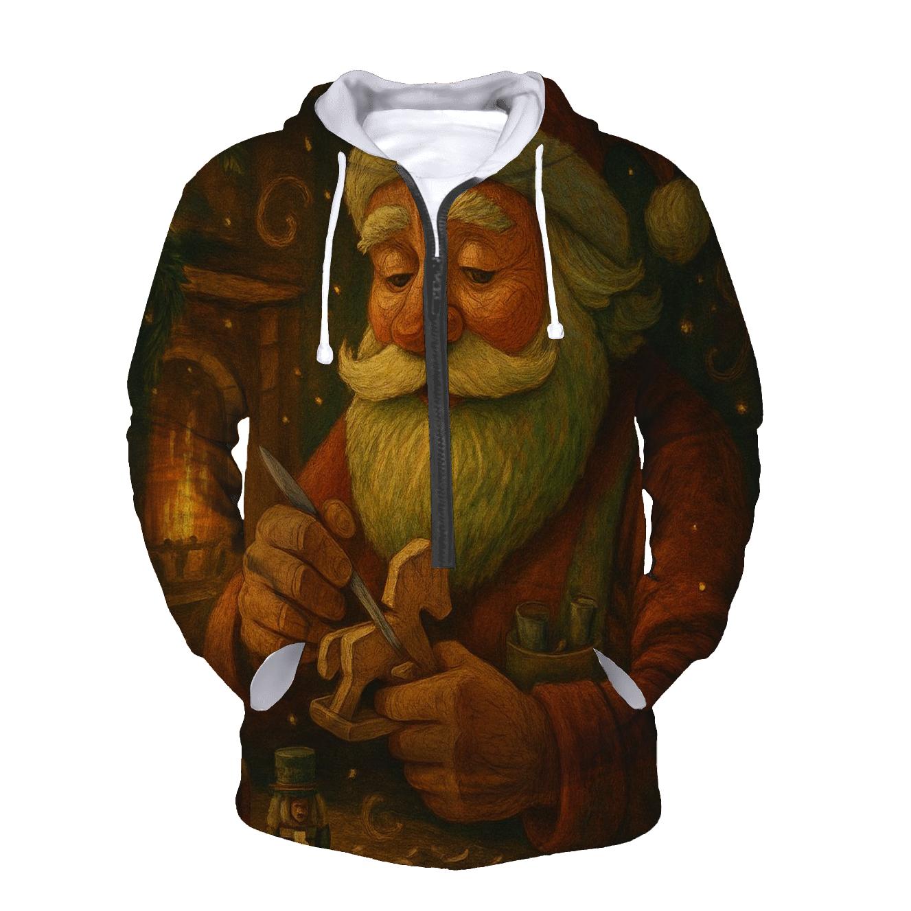 Woodland Workshop Santa Portrait custom hoodies