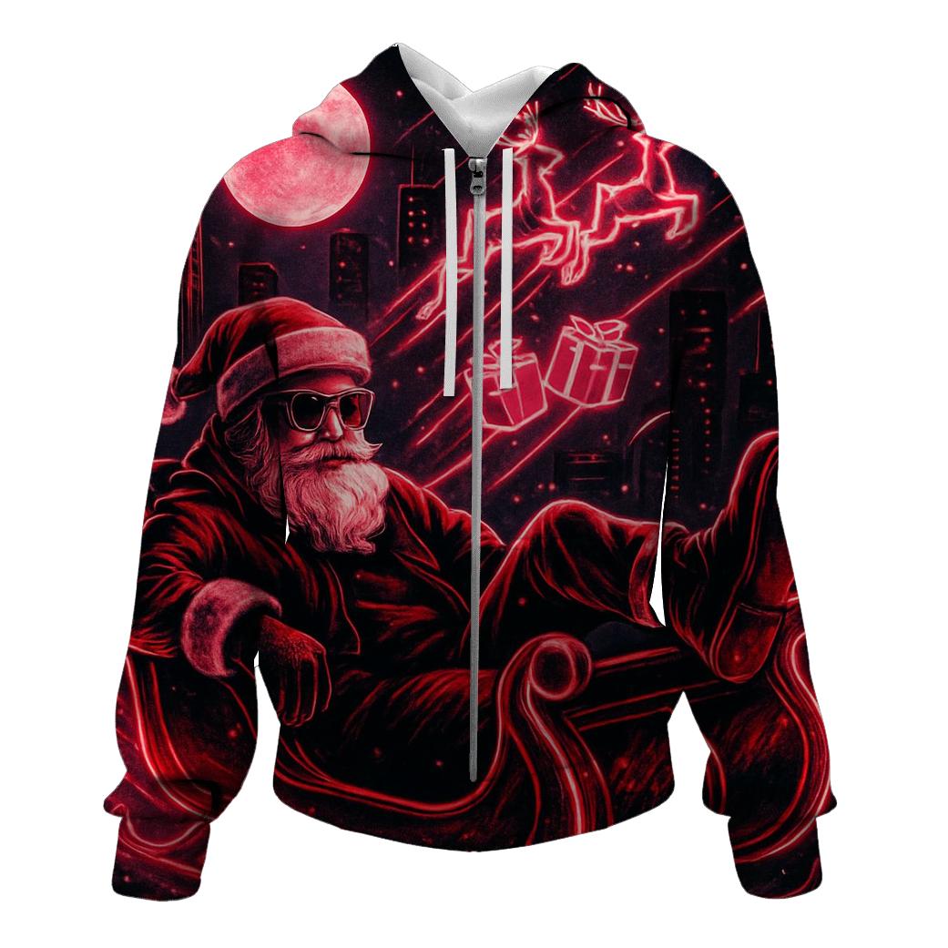 Neon Sleigh Street Santa hoodies fashion