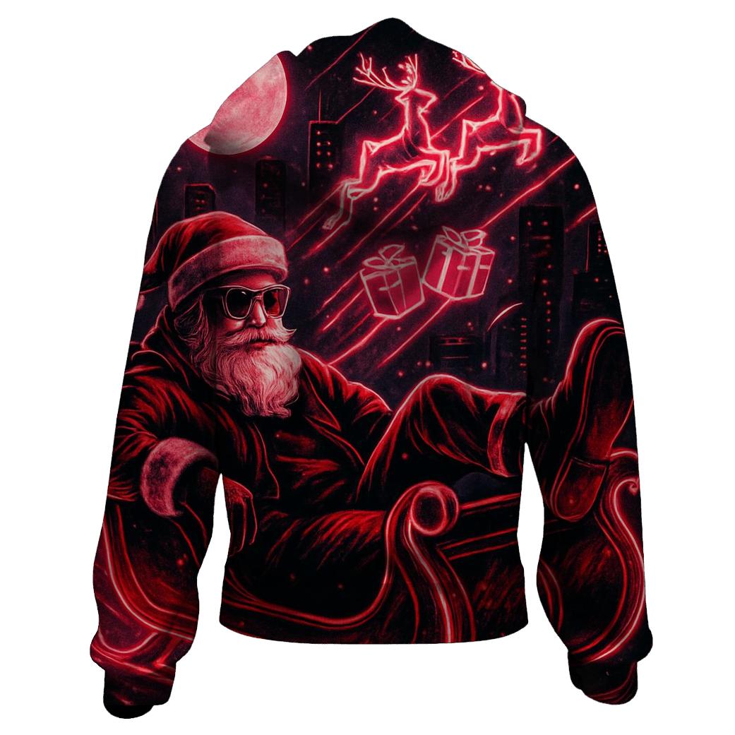 Neon Sleigh Street Santa hoodies fashion