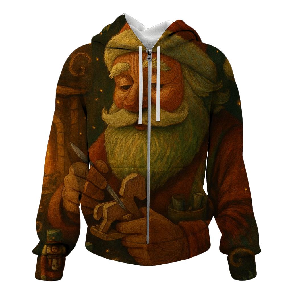Woodland Workshop Santa Portrait pullover hoodies