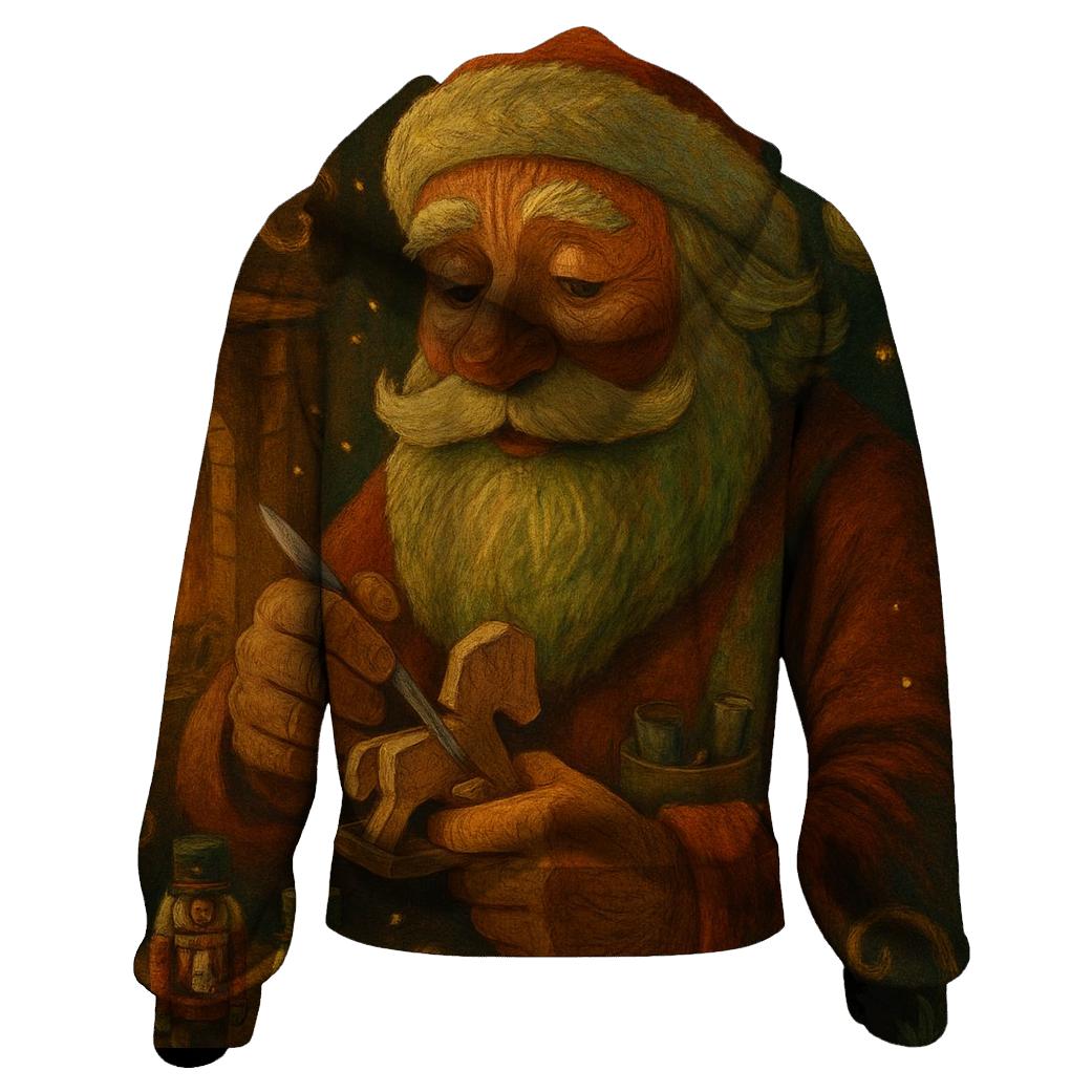 Woodland Workshop Santa Portrait pullover hoodies