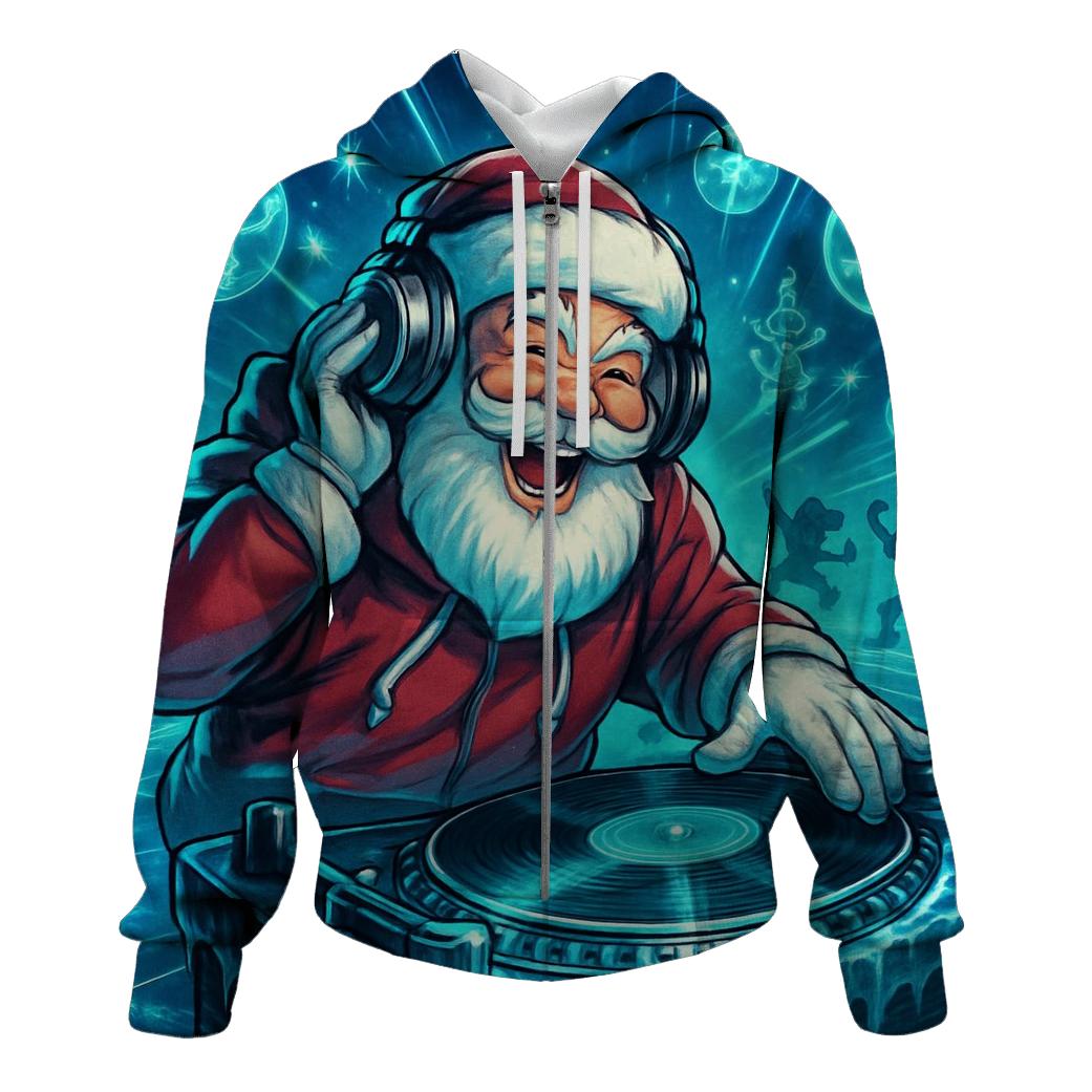 Arctic DJ Santa Rave heavyweight hoodies