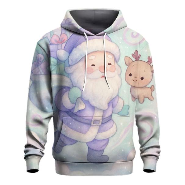 Pastel Dream Santa And Reindeer hoodie designs
