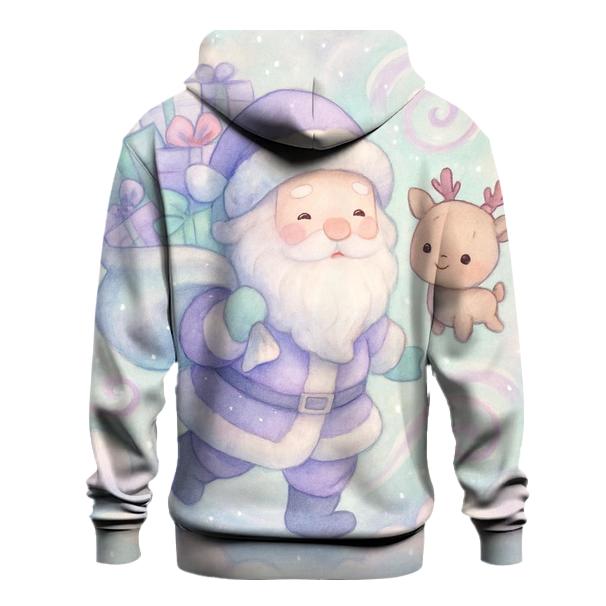 Pastel Dream Santa And Reindeer hoodie designs