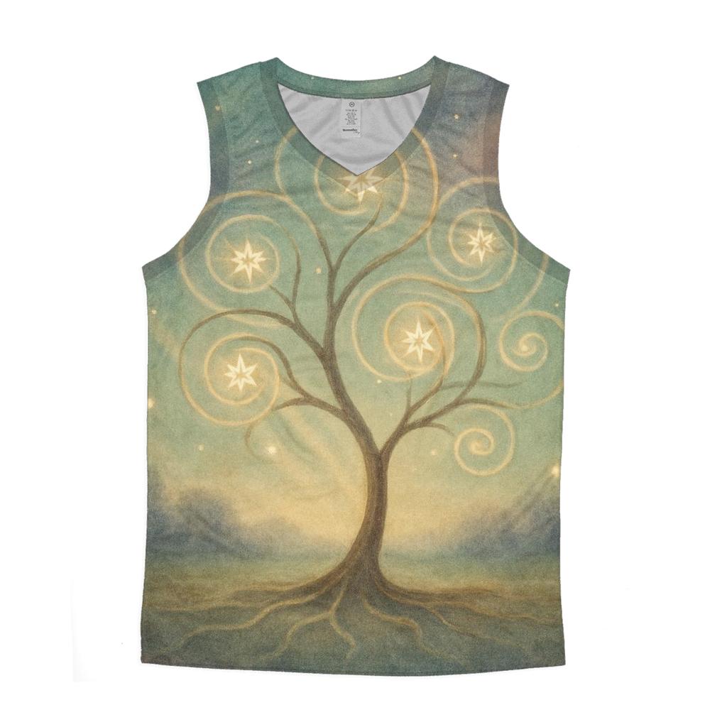 Celestial Tree Of Calm graphic print tank tops