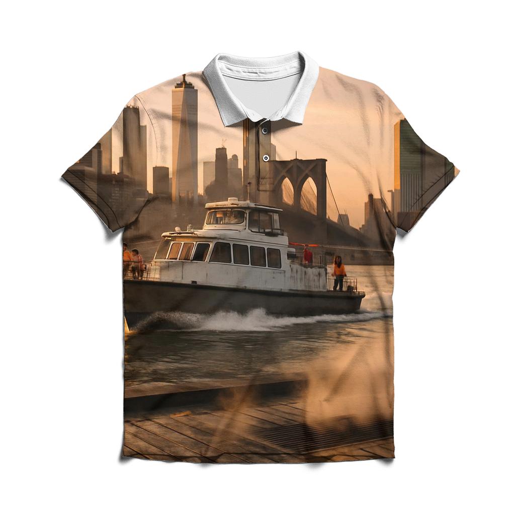 Dawn Over A Working Manhattan stylish collar polo tees