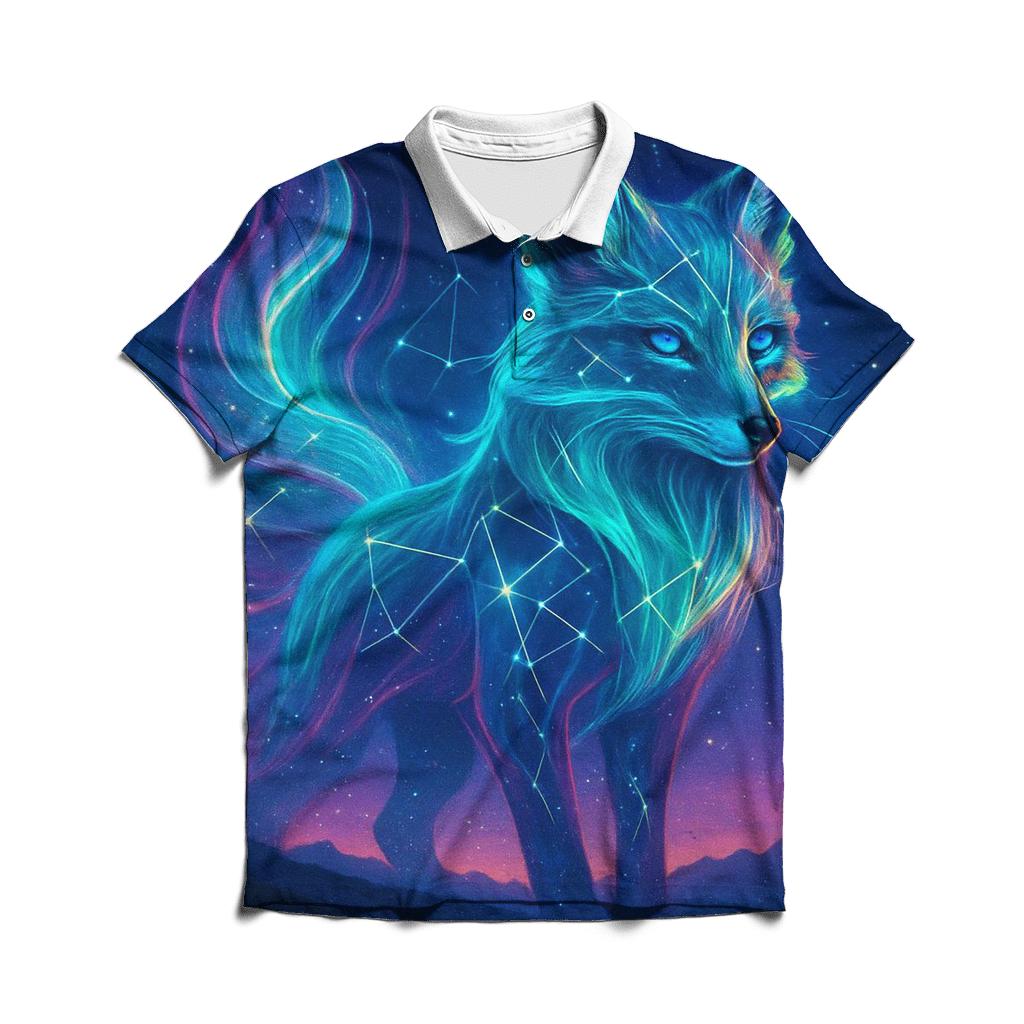 Quantum Aurora Fox embroidered polo tops