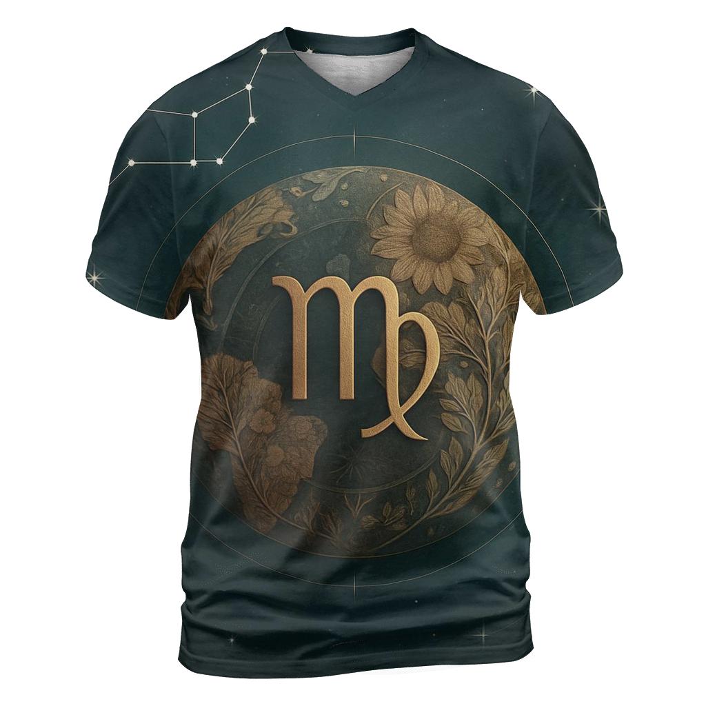 Virgo Harvest Star Mandala statement graphic shirts
