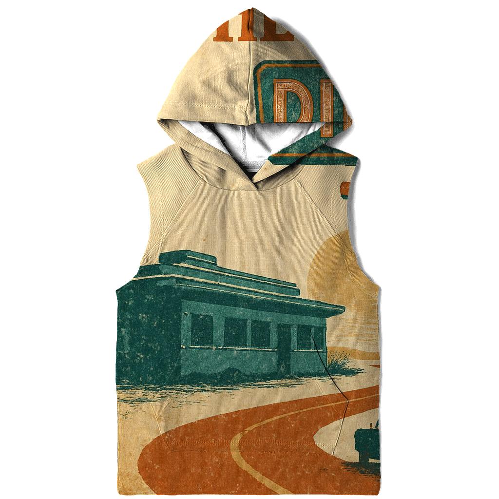 Vintage Travel Poster Roadside Diner custom hoodies