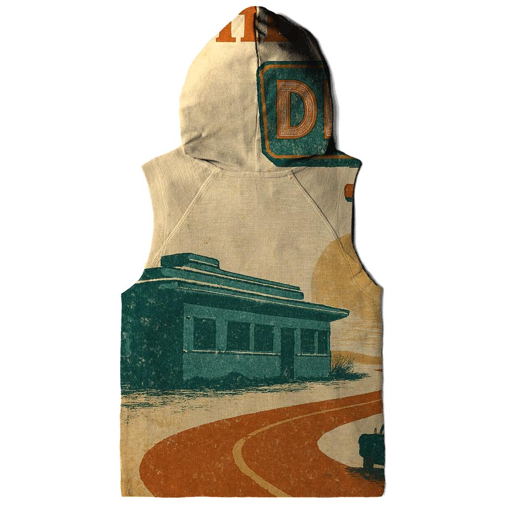 Vintage Travel Poster Roadside Diner custom hoodies