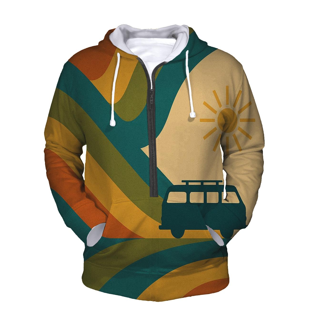 Burnt Orange Groove Waves hoodie trends