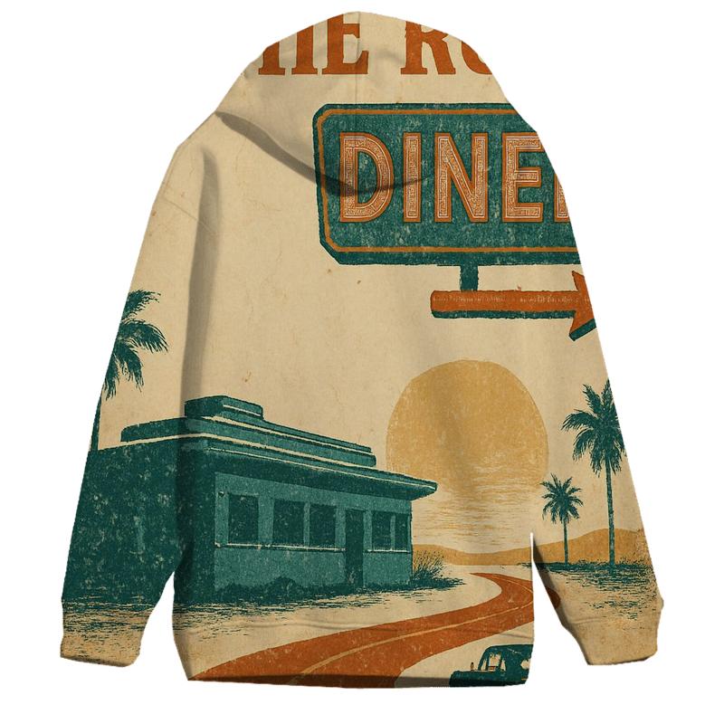Vintage Travel Poster Roadside Diner pullover hoodies