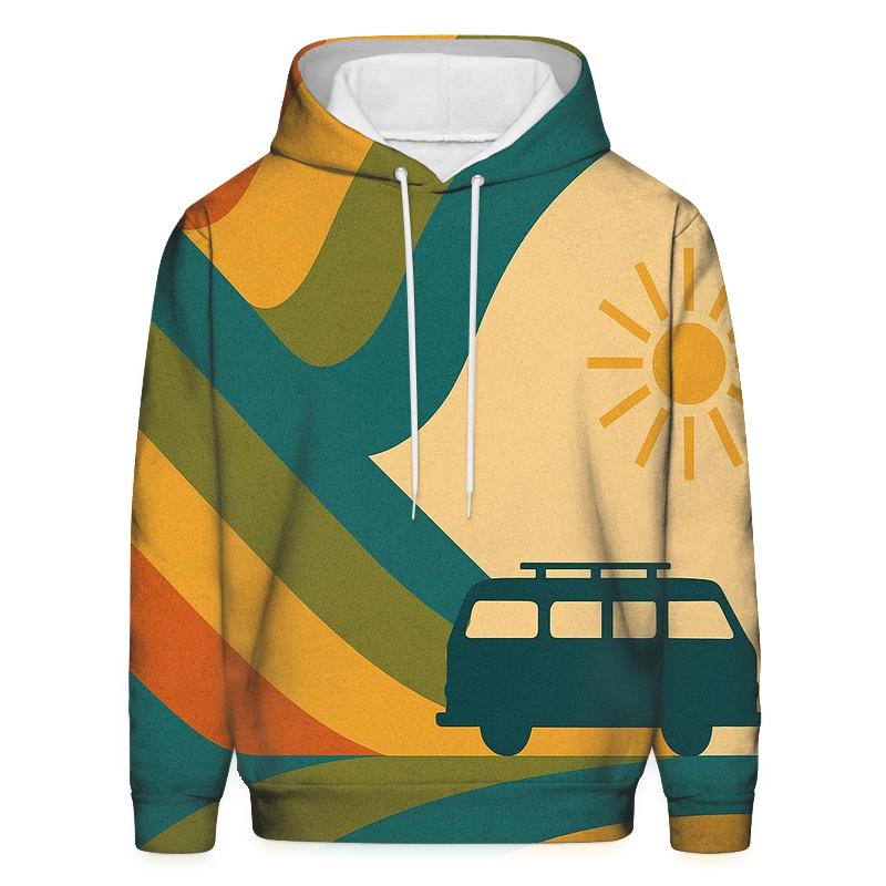 Burnt Orange Groove Waves designer hoodies