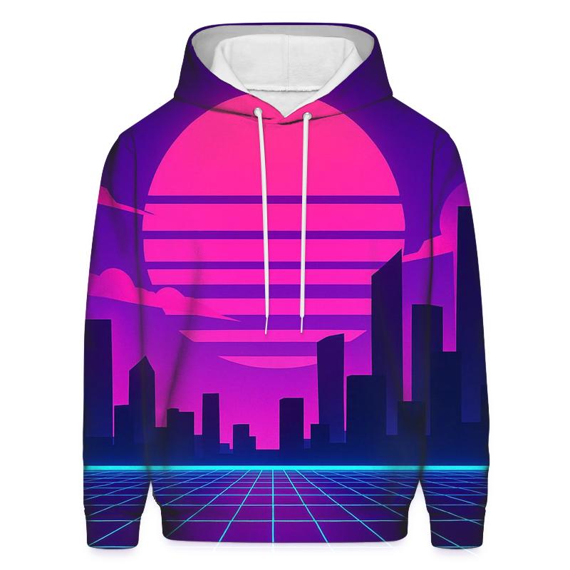 Neon Skyline Mirage printed hoodies