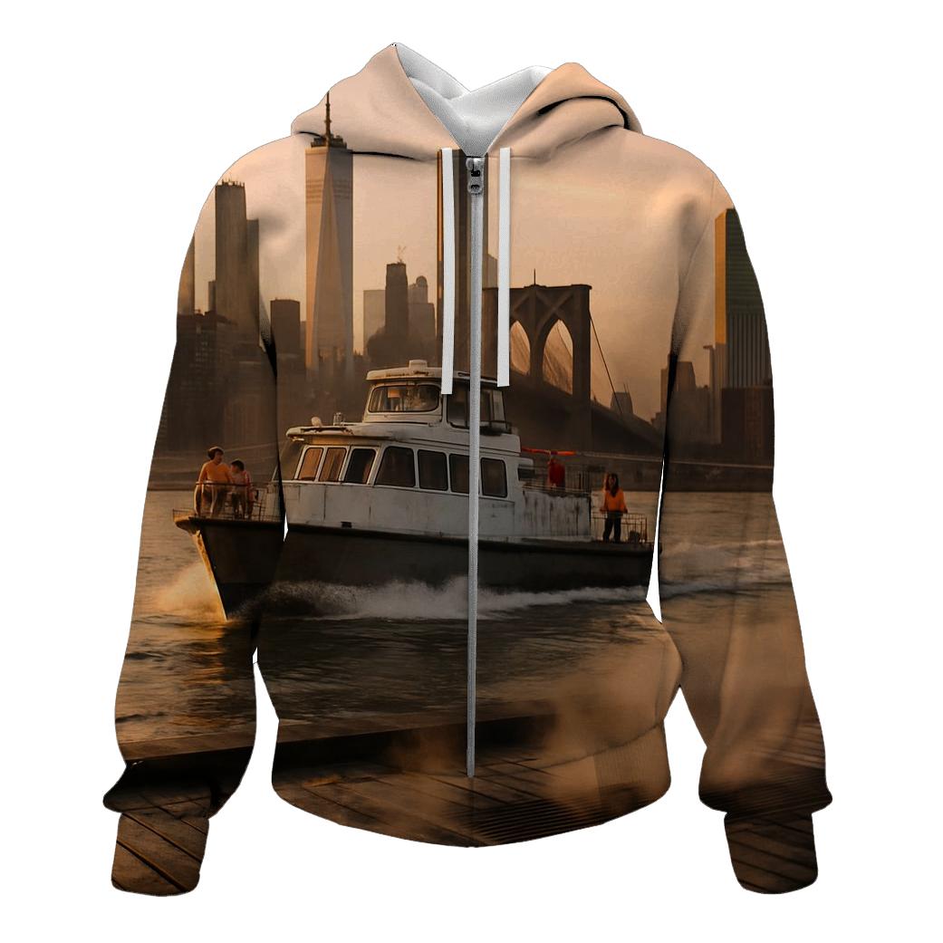 Dawn Over A Working Manhattan pullover hoodies